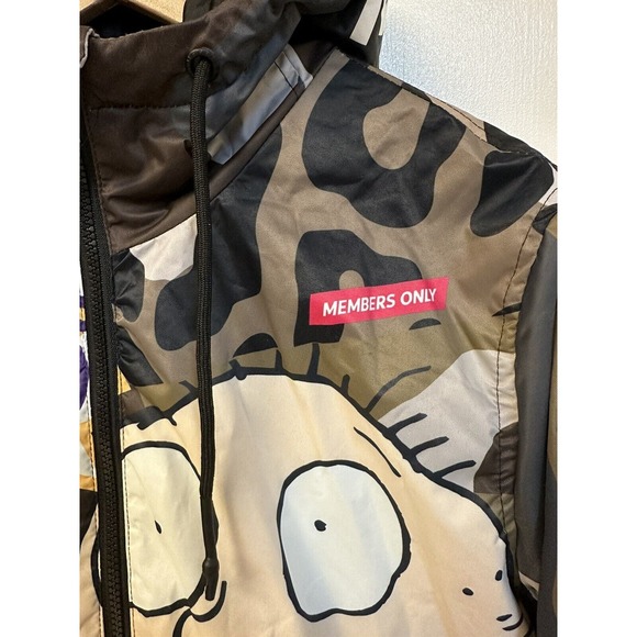 Members Only Rugrats Nickelodeon Full Zip Puffer Jacket Army Men's MEDIUM - Picture 3 of 9